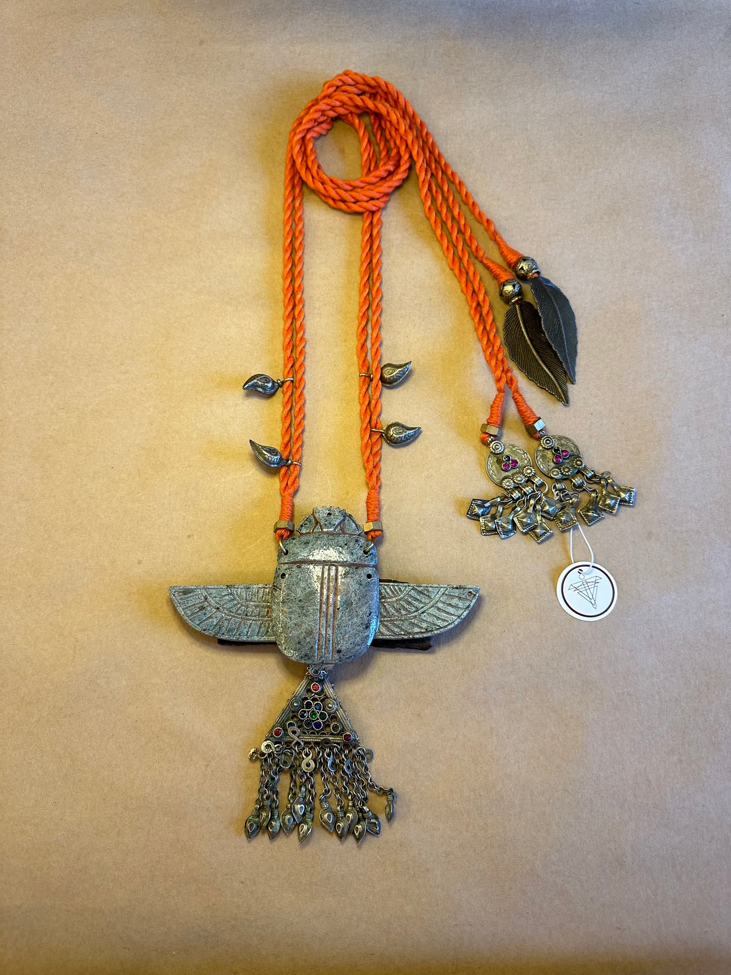 Egyptian scarab beetle necklace