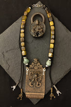 Load image into Gallery viewer, Antique brass comb necklace