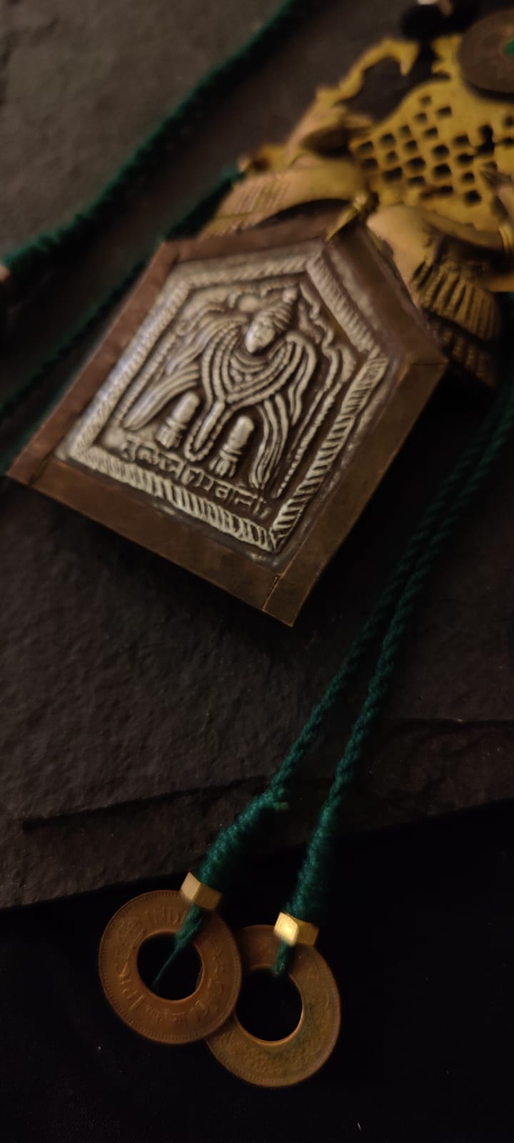 Silver deity pendant necklace