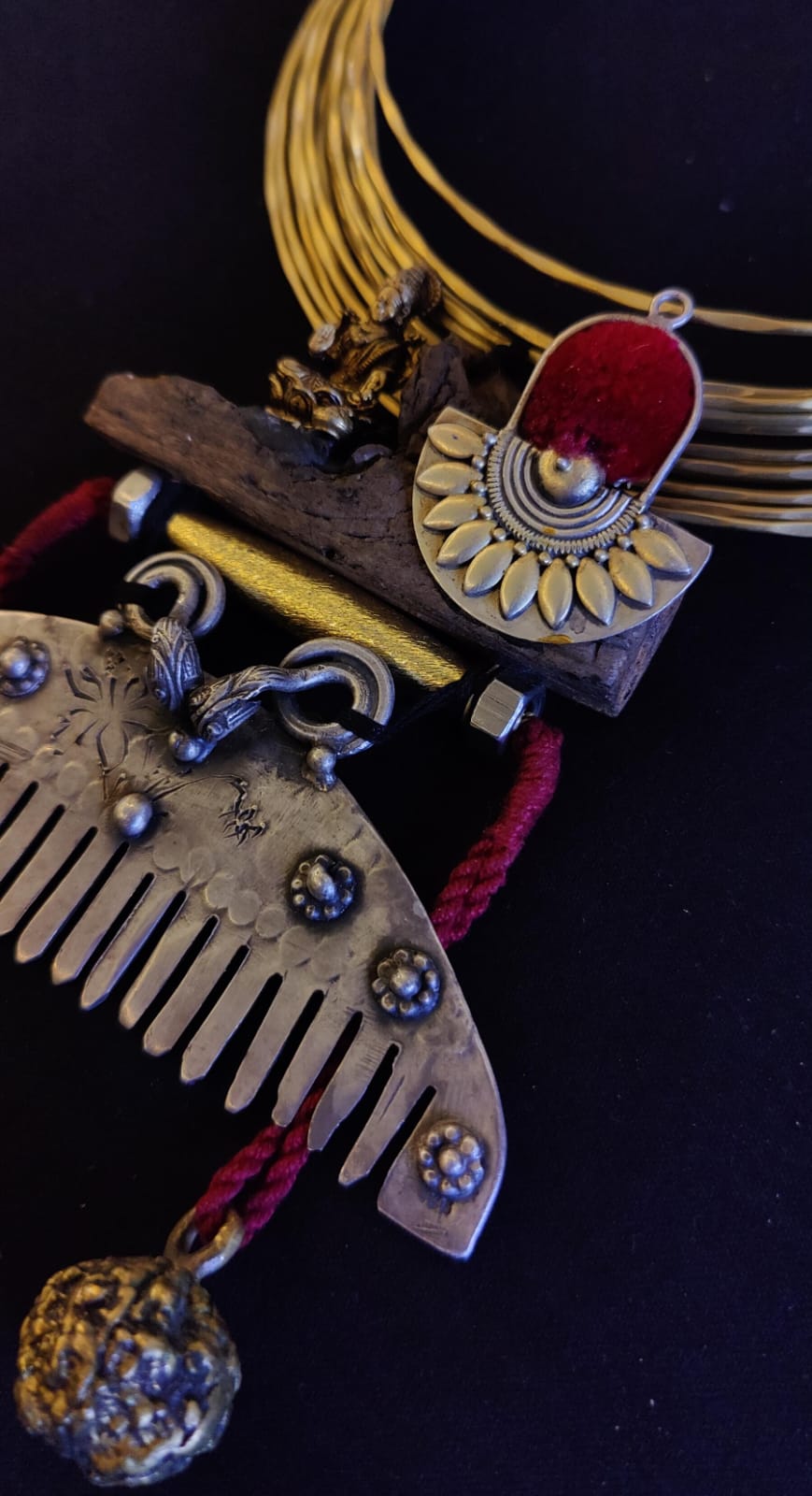 Divine Antique Comb Pendant Necklace