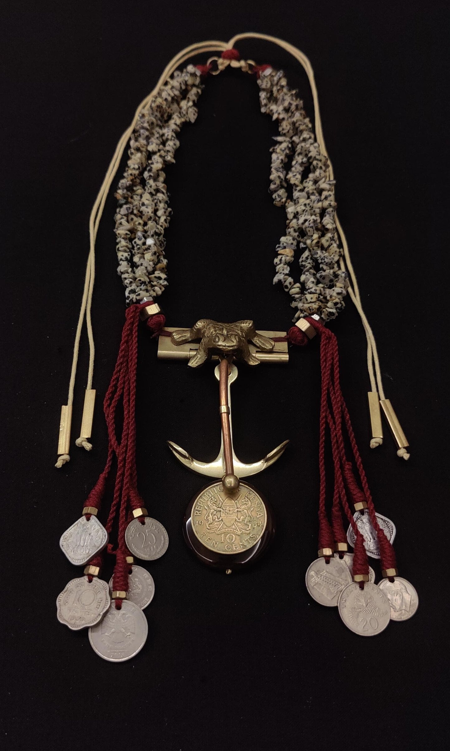 Beaded anchor necklace