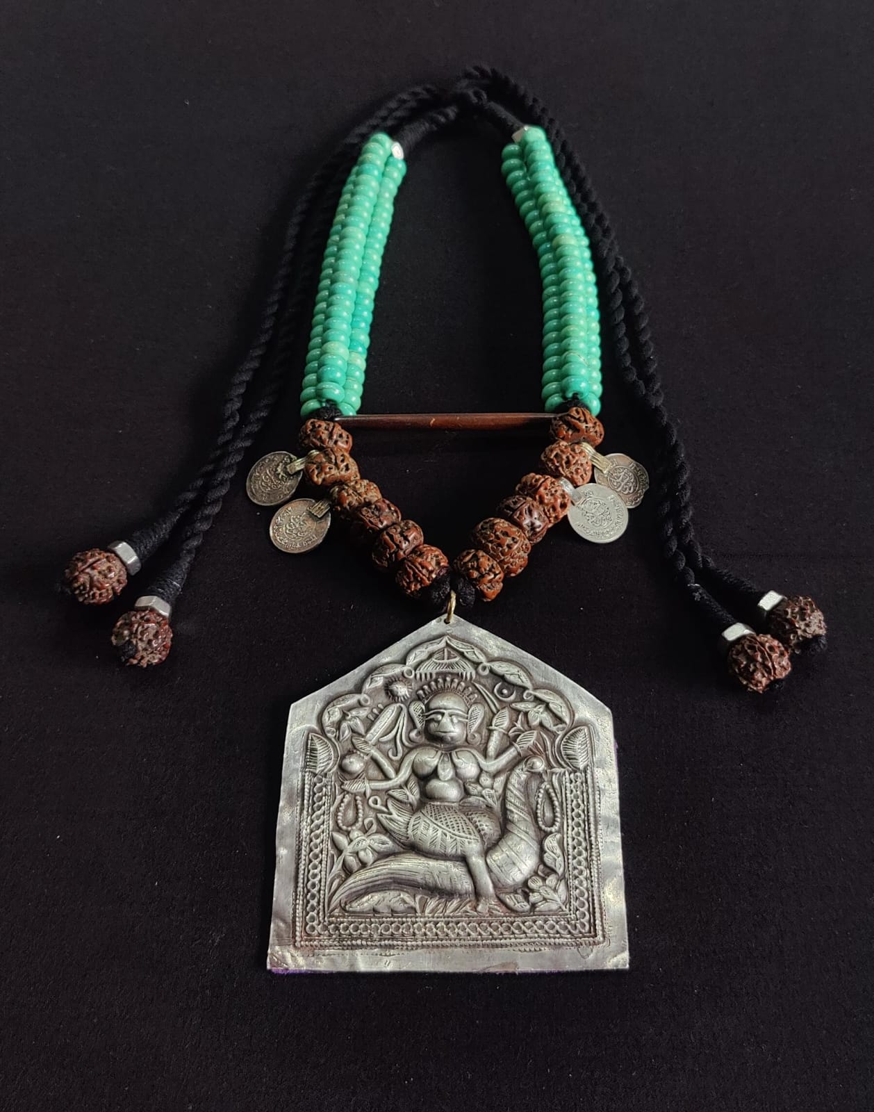 Durga Maa silver necklace