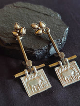 Load image into Gallery viewer, Tribal Bull Charm Earrings