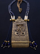 Load image into Gallery viewer, Antique brass comb necklace