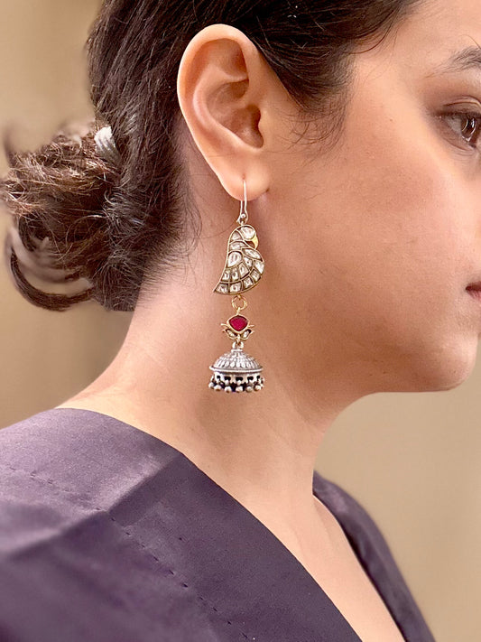 Bird Kundan Dome Jhumkas