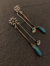 Load image into Gallery viewer, Silver turquoise bead earring
