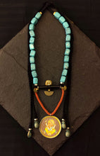 Load image into Gallery viewer, Hand painted Ganesha on silver necklace
