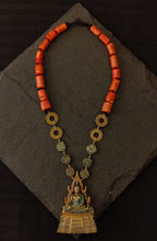 Load image into Gallery viewer, Coral bead Buddha necklace
