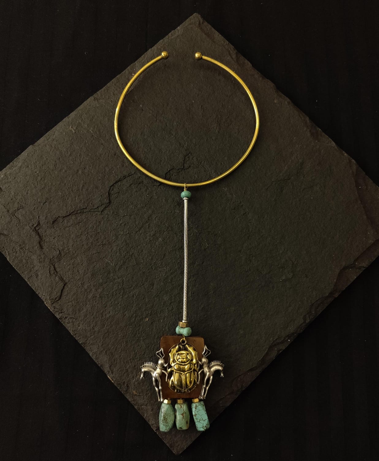 Beetle tiger necklace