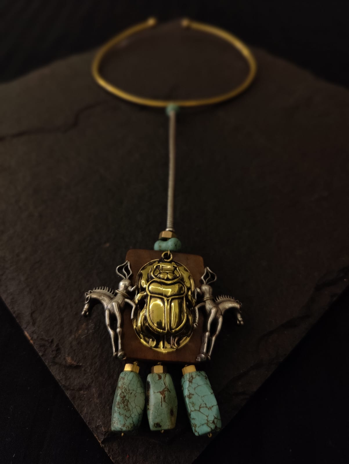 Beetle tiger necklace