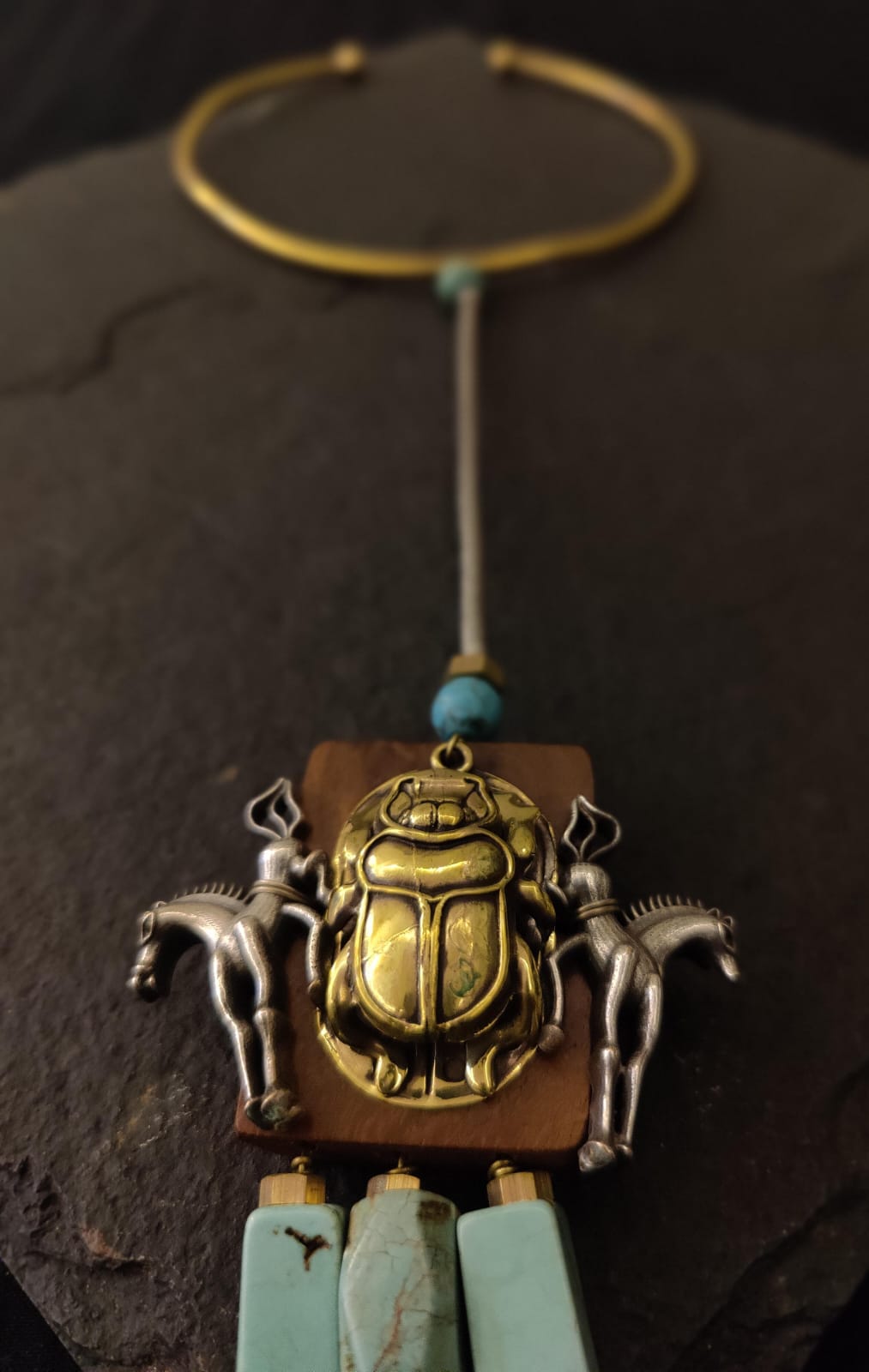 Beetle tiger necklace