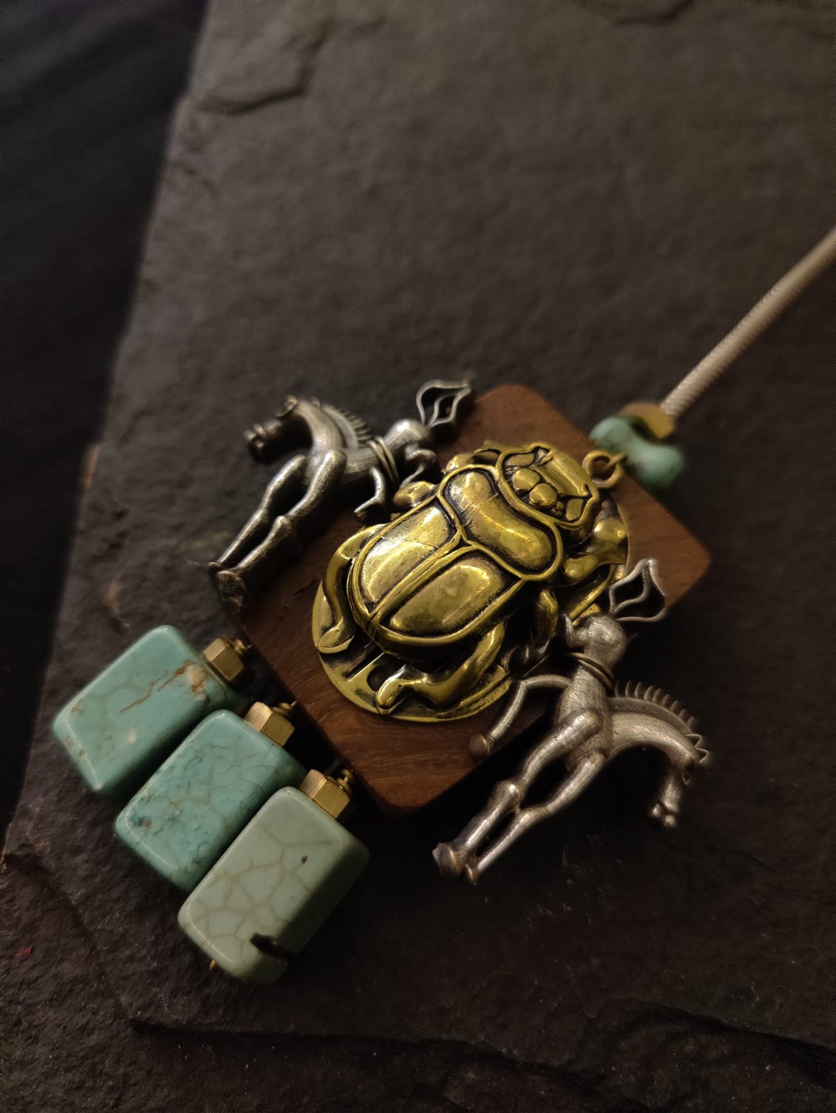 Beetle tiger necklace