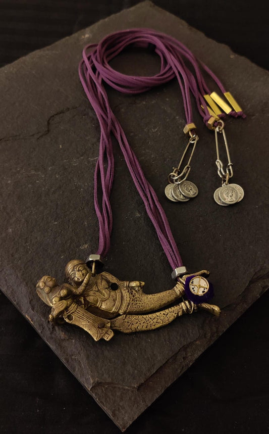Vintage Brass Nutcracker Pendant Necklace
