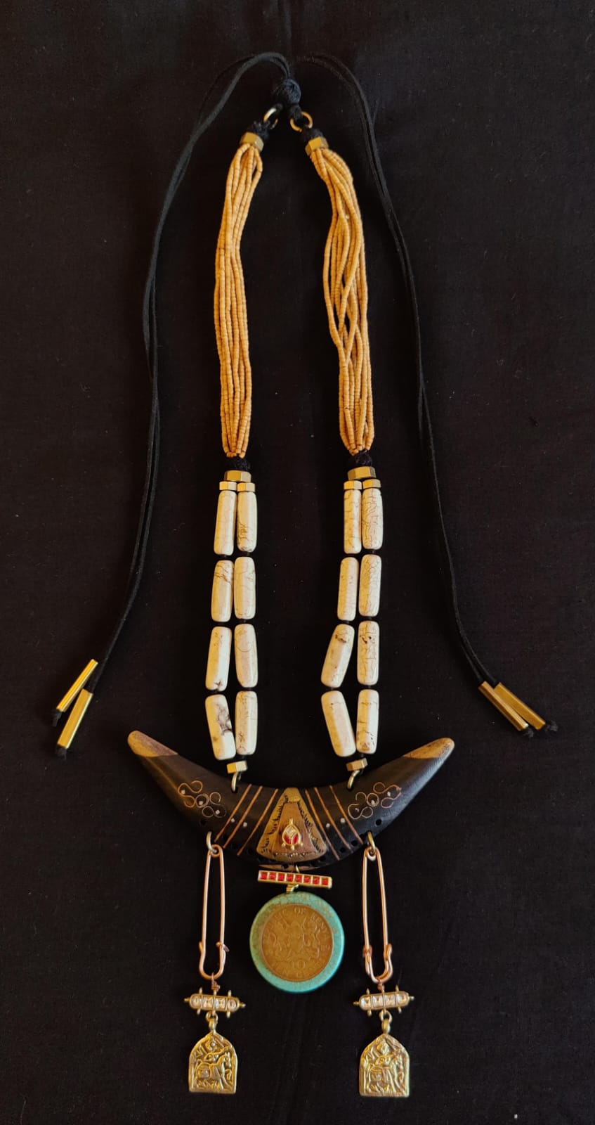 Tribal Crescent Coin Necklace