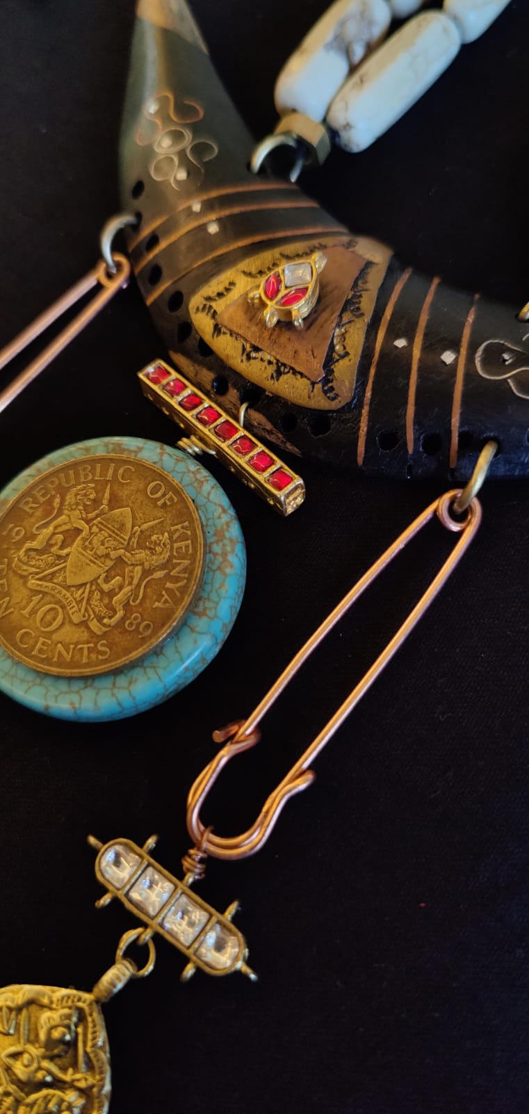 Tribal Crescent Coin Necklace