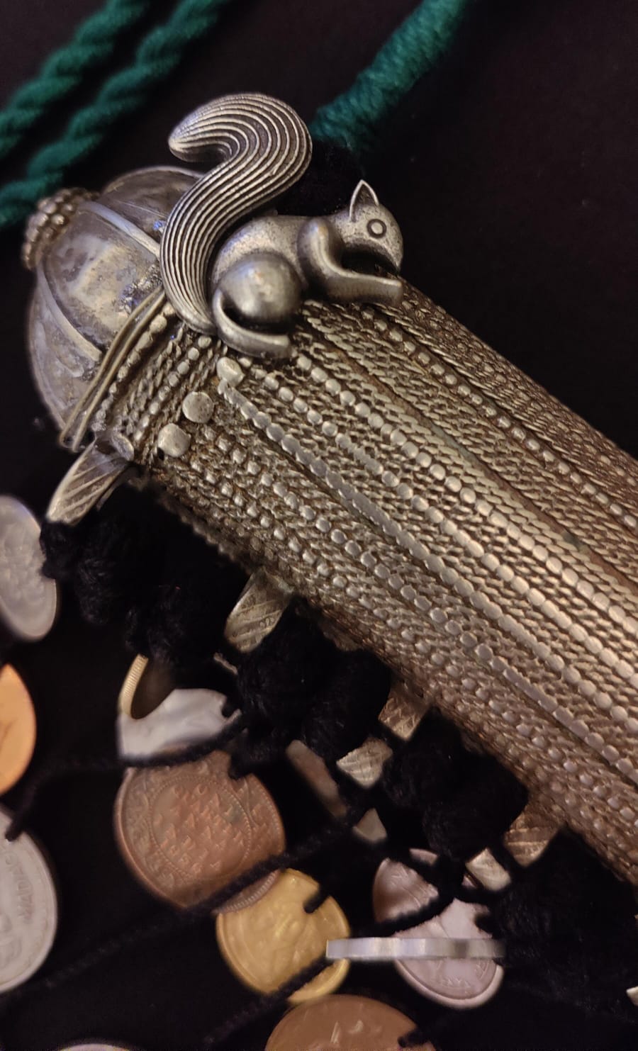 Tribal pendant with coin tassels