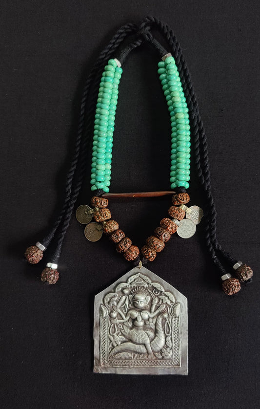 Durga Maa silver necklace