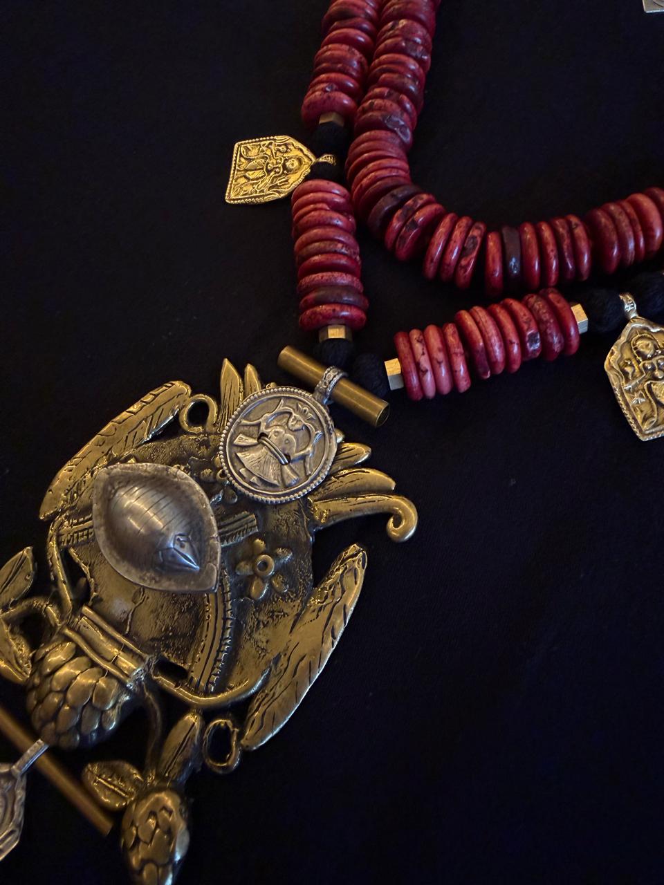 The Vermilion/Ivory Totem Necklace