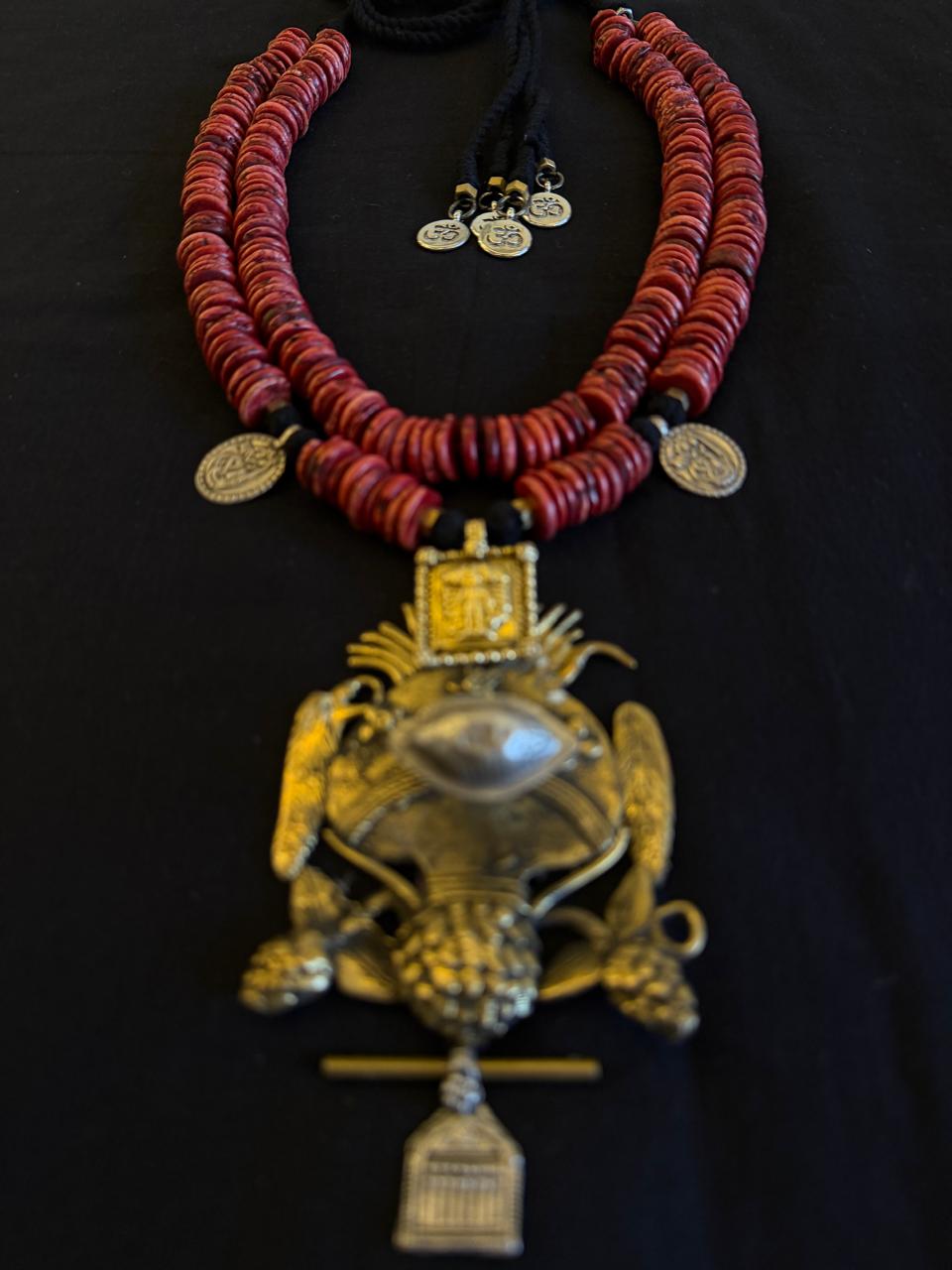 The Vermilion/Ivory Totem Necklace