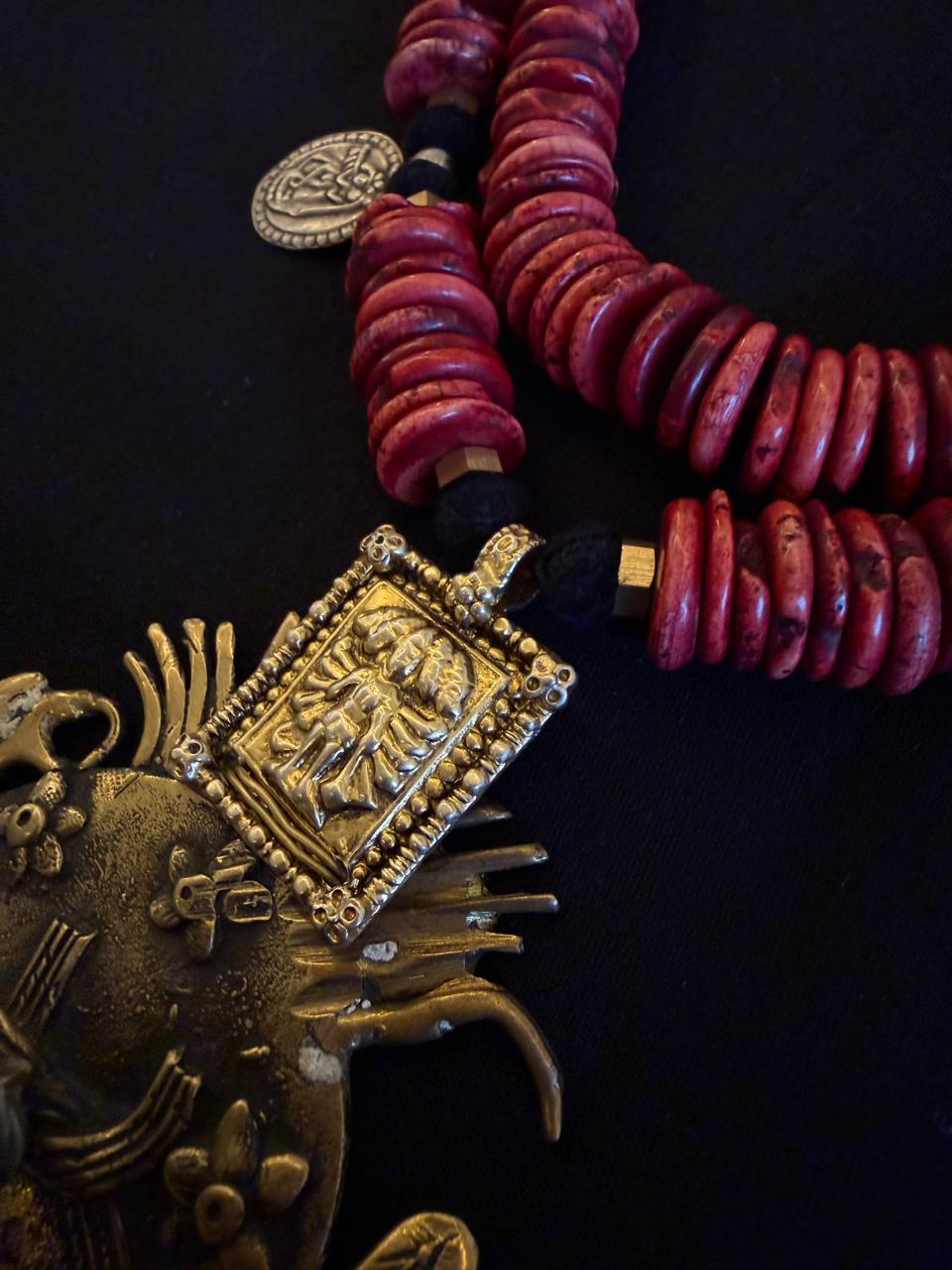 The Vermilion/Ivory Totem Necklace