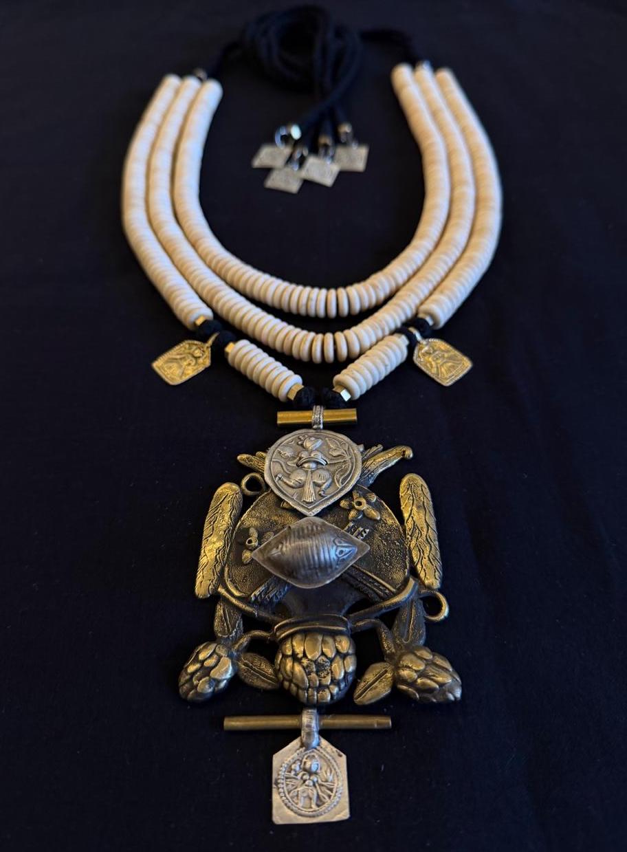 The Vermilion/Ivory Totem Necklace