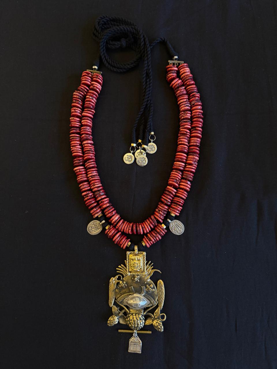The Vermilion/Ivory Totem Necklace