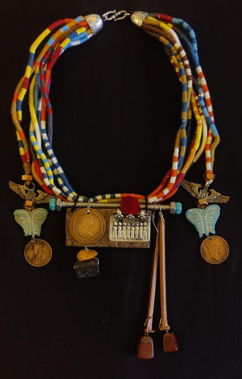 Scarf silver necklace