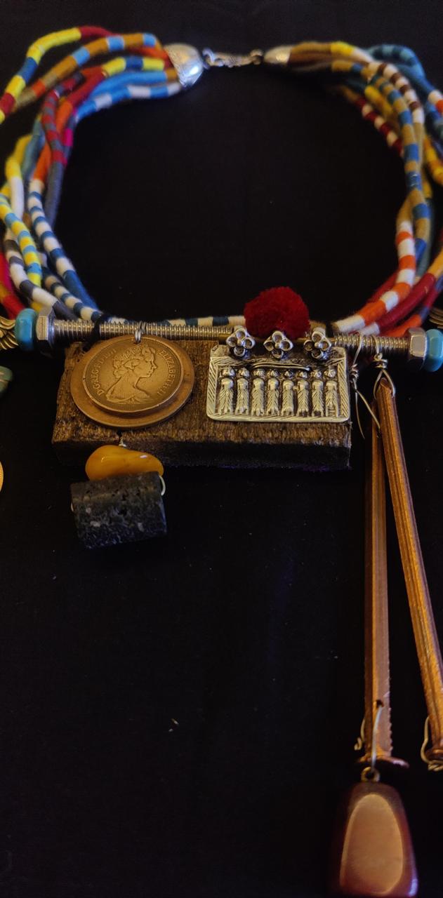 Scarf silver necklace