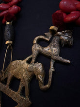Load image into Gallery viewer, Elephant winged horse brass necklace

