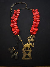 Load image into Gallery viewer, Elephant winged horse brass necklace
