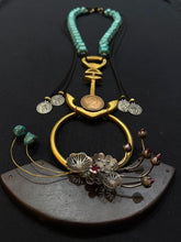 Load image into Gallery viewer, Silver Leaf Turquoise Necklace
