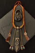 Load image into Gallery viewer, Antique brass hair pin necklace
