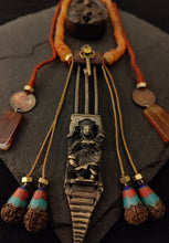 Load image into Gallery viewer, Antique brass hair pin necklace
