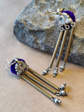 Load image into Gallery viewer, Silver peacock earrings
