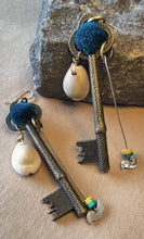 Load image into Gallery viewer, Antique key cowrie earring
