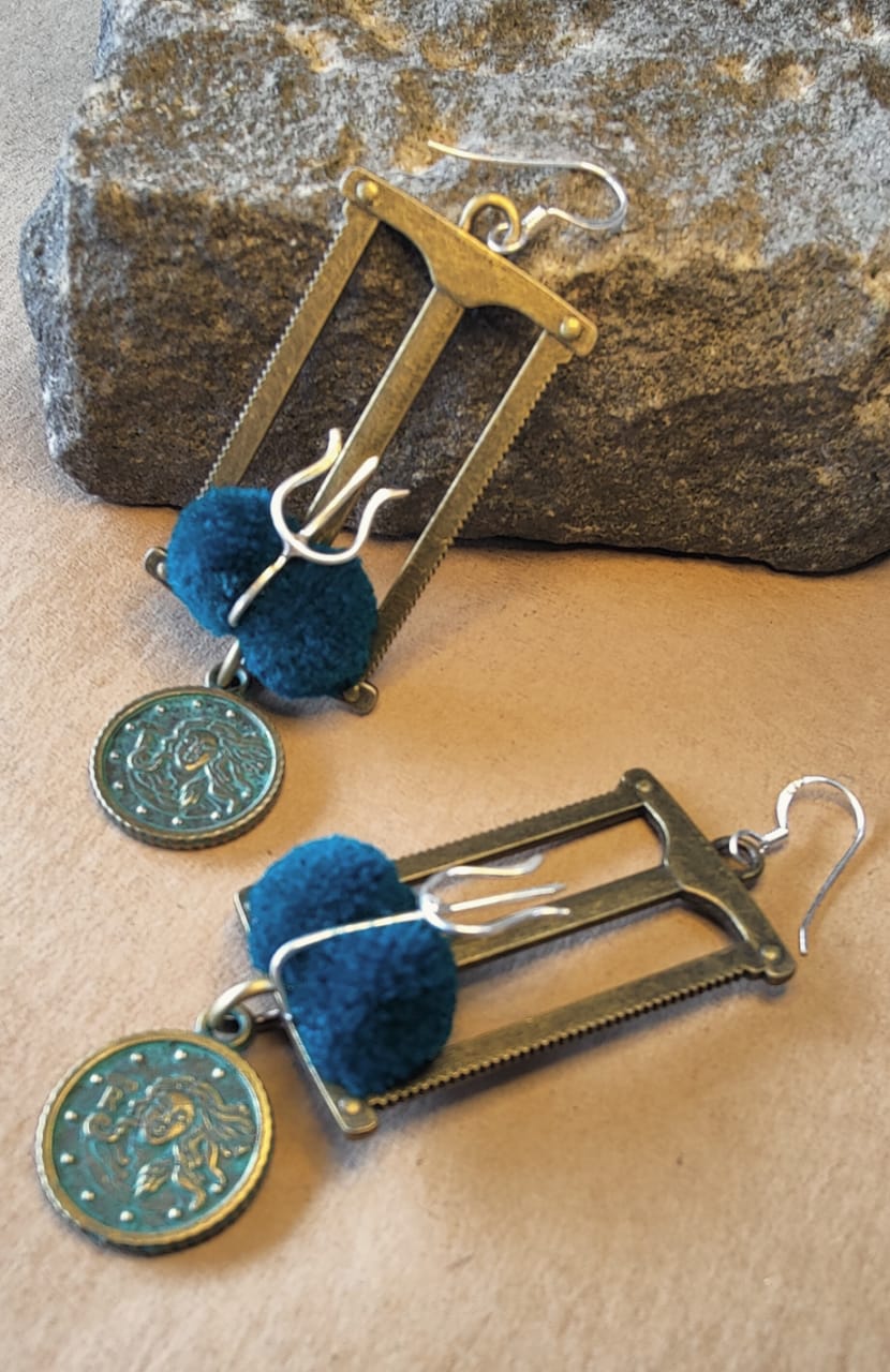 Antique coin earring